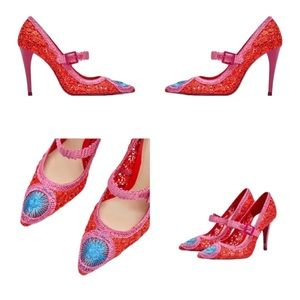 Unique Zara Pink Crotchet Heels